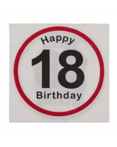 Servetten 18 jaar happy birthday