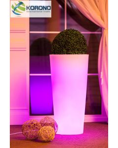 Ronde bloempot met LED 80 cm hoog