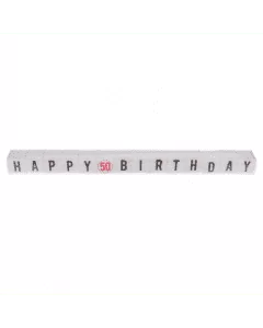 Vierkante kaarsjes happy birthday 50 (14 kaarsjes)